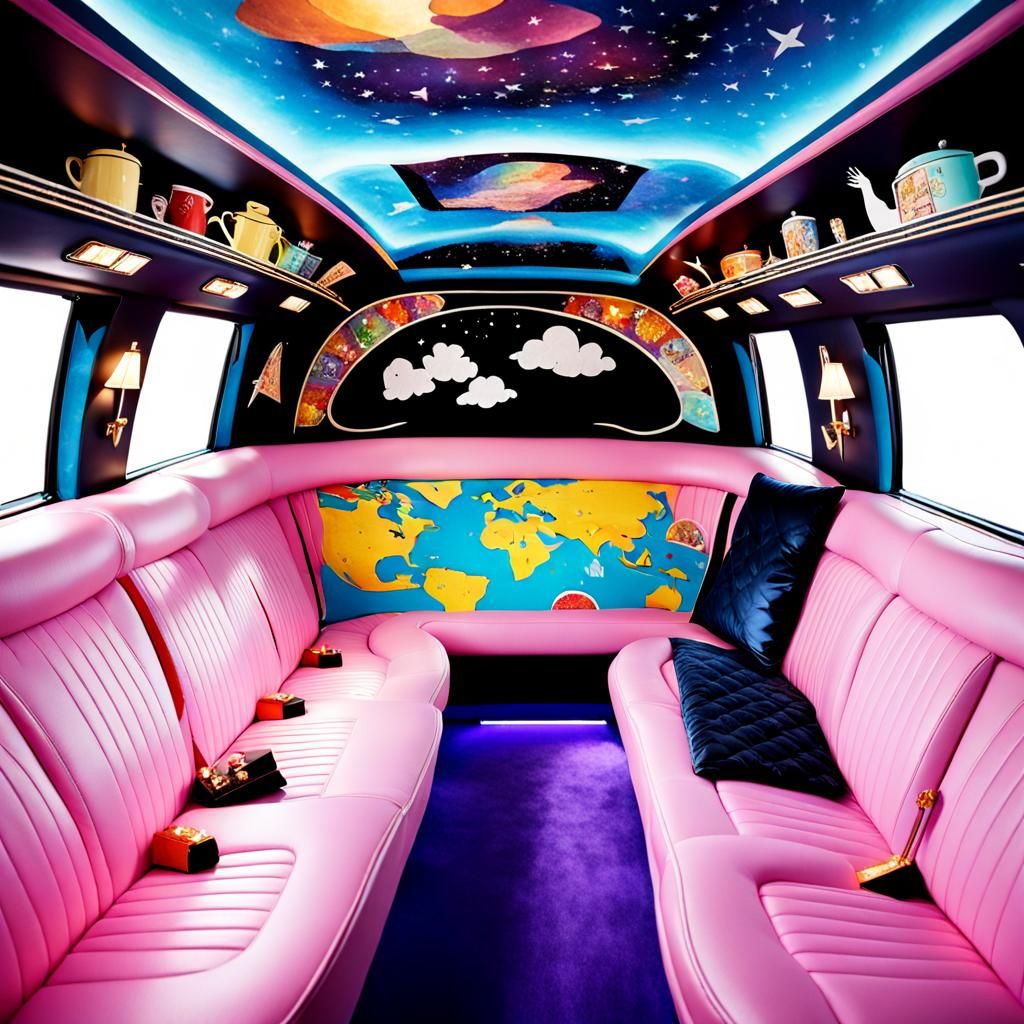 Whimsical Roald Dahl-Style Luxury Limousine Interior