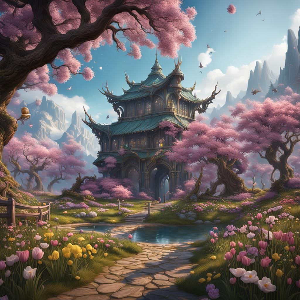 Fantastical Spring Landscape in Deep Color