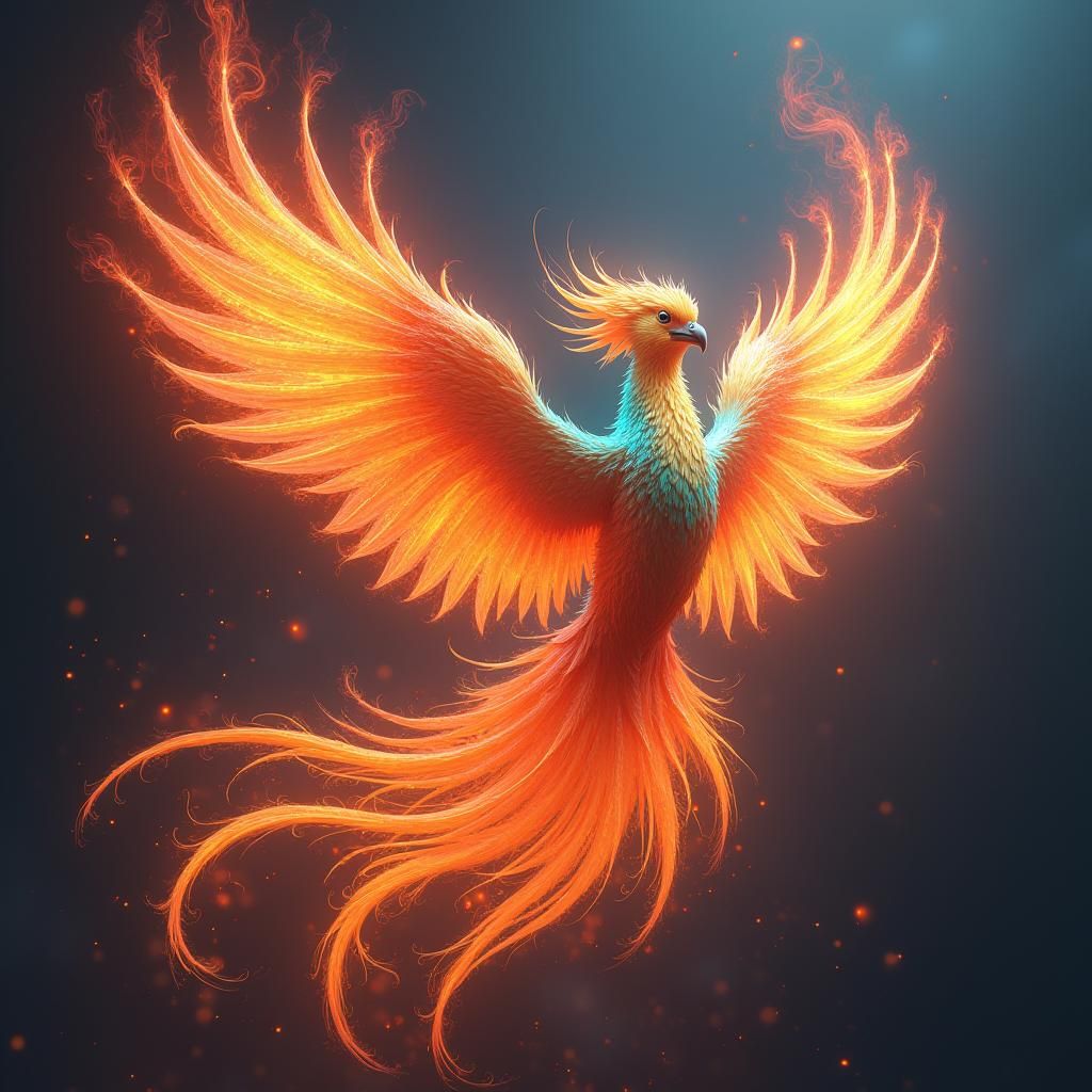 Majestic Phoenix Ignites from Blazing Inferno