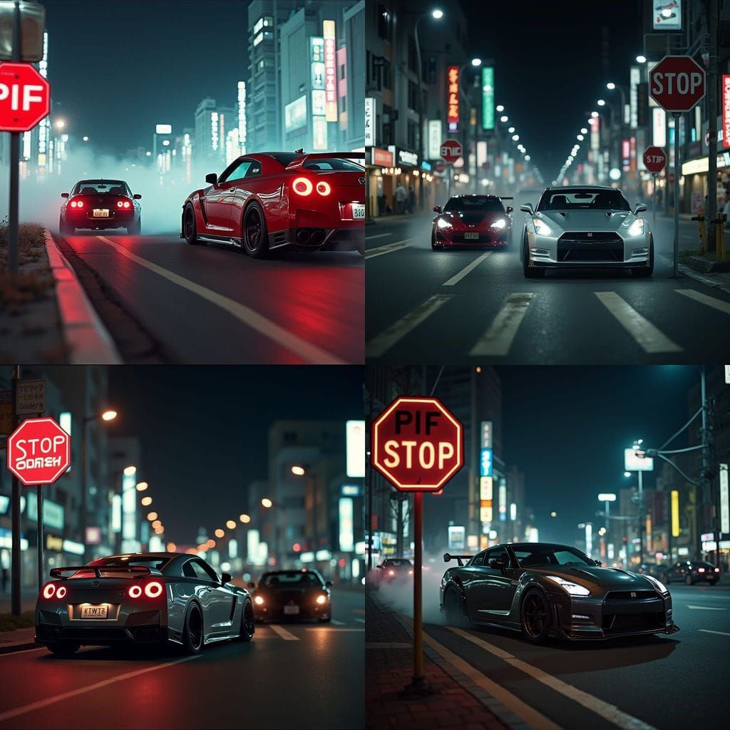 Nissan GTR R35 & Supra Drift in Tokyo City