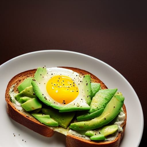 Vibrant Avocado Toast with Sunny Egg, Anime-Inspired Masterp...