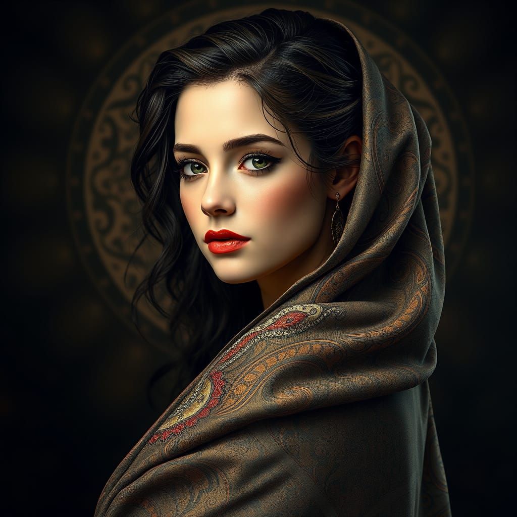 Stunning Art Nouveau-Inspired Portrait in 8K Resolution