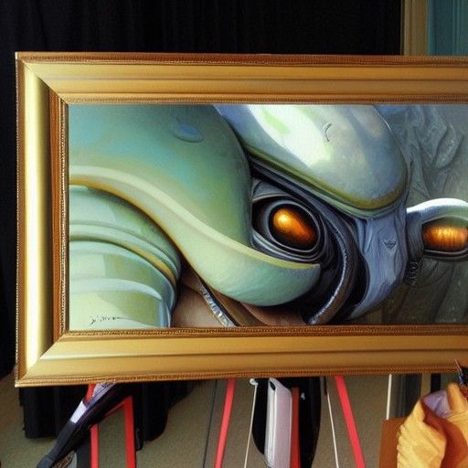 Anime-Inspired Oil Painting of an Alien in the Canadian Wild...