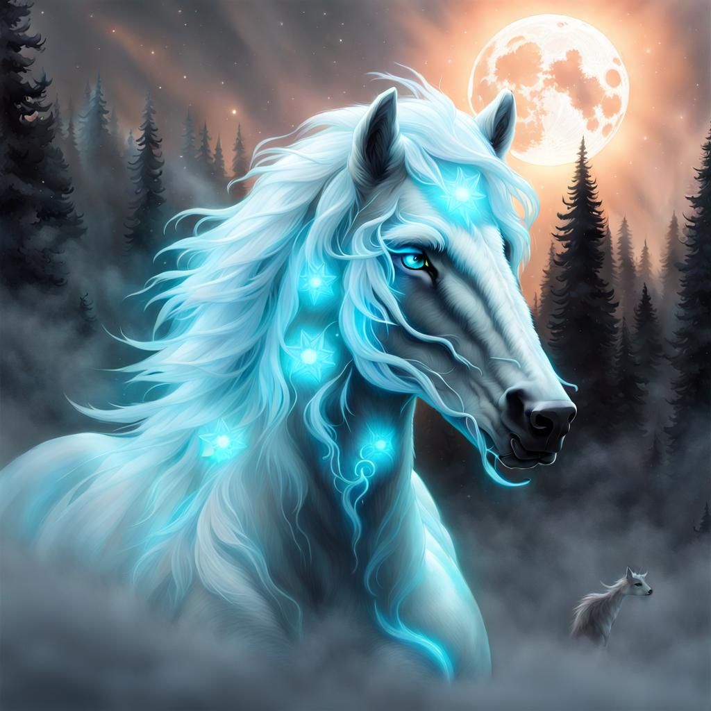 Glowing Werebear Goddess Under a Triadic Moon