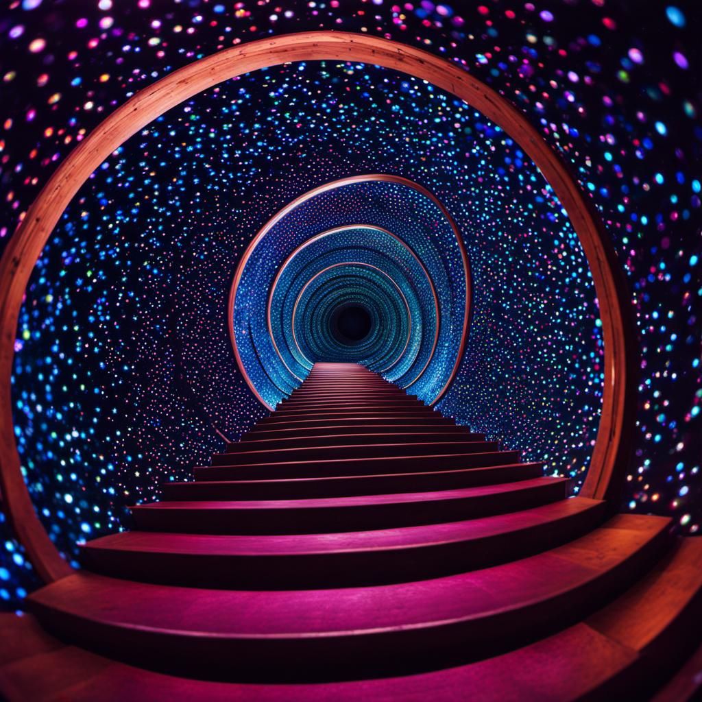 Staircase Ascending into Celestial Vortex