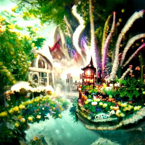 Whimsical Summer Garden in Ethereal Bloom