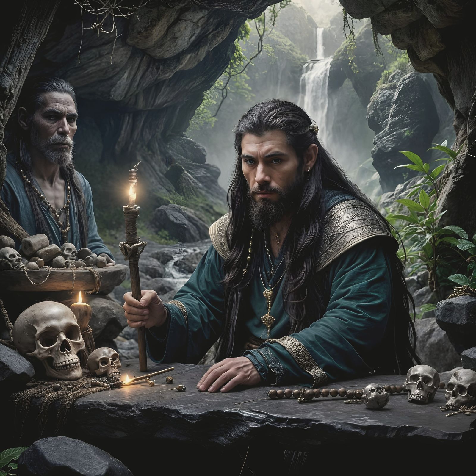 Mystic Wizard Miner in Moody Blues and Silver