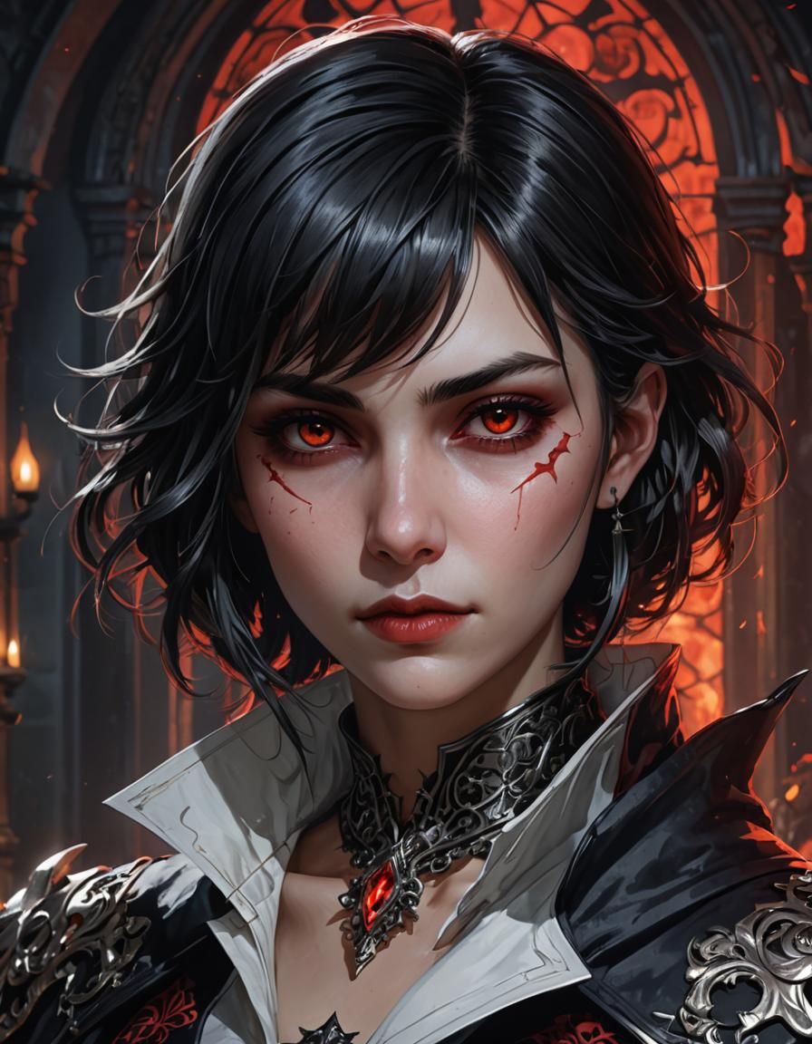 Ethereal Vampire Maiden in Triadic Colors