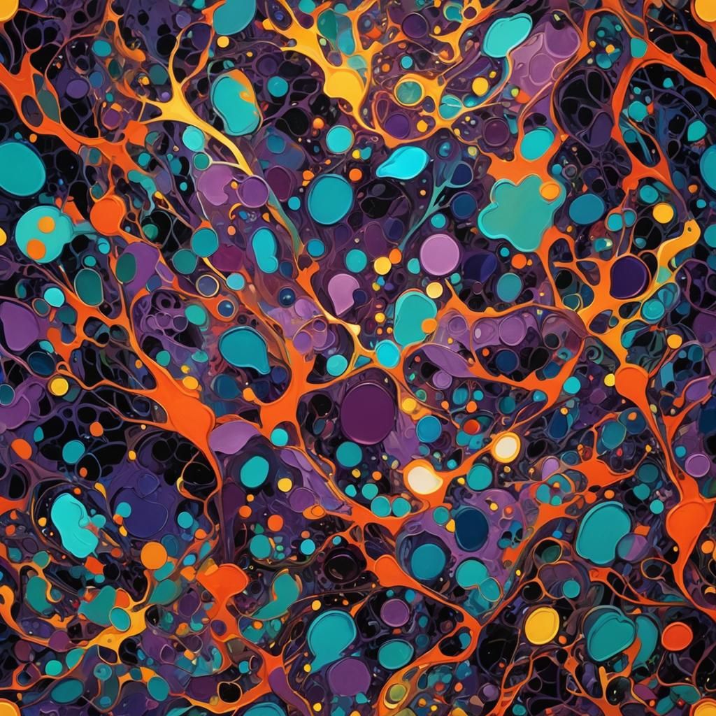 Vibrant Acrylic Dreamscapes in Cool Colors