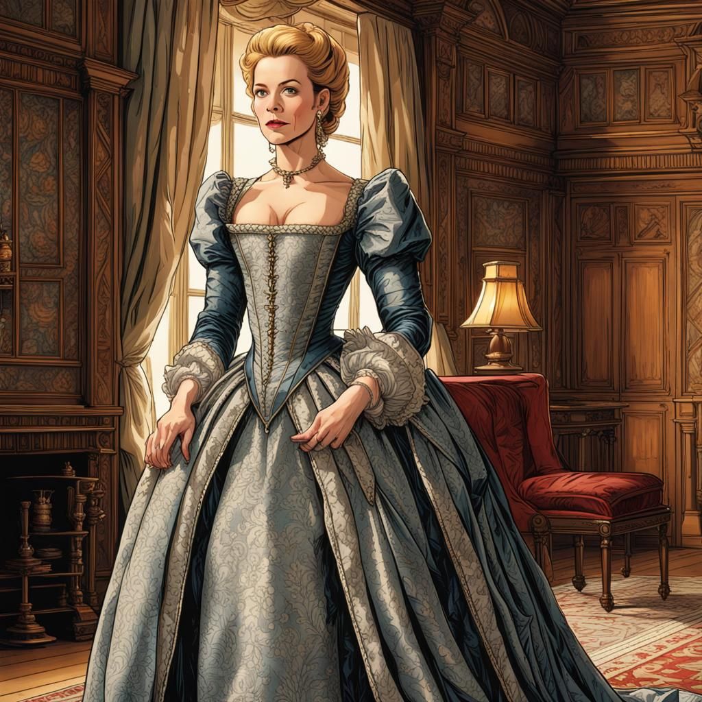 Elizabeth Banks as Noble Tudor Era Noblewoman