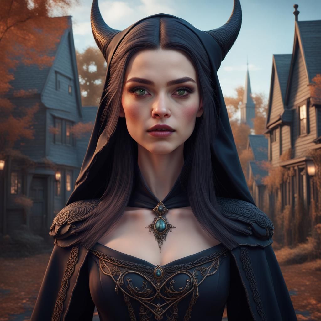 Enchanting Salem Witch in Vibrant Color