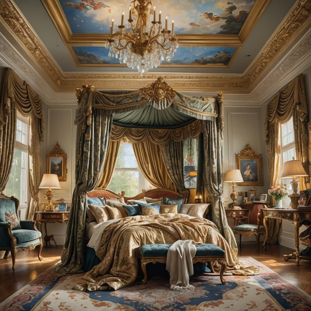 Lavish Luxury Bedroom in Dramatic Atmospheric Style