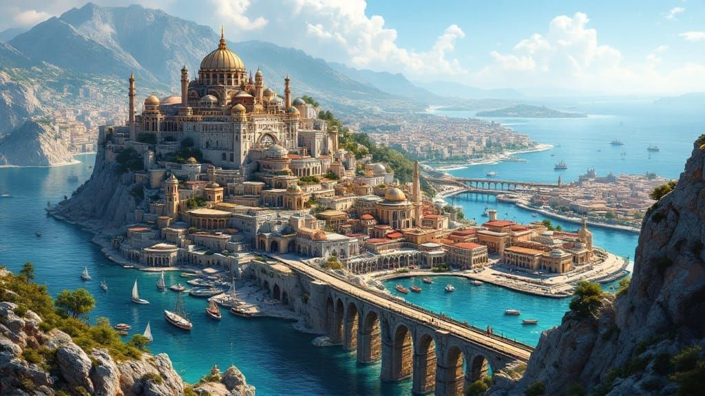 Epic Fantasy City on a Seacliff Promontory