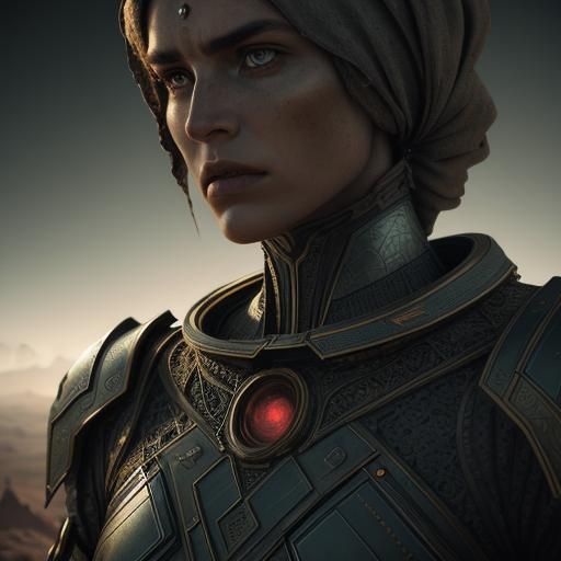 Ethereal Martian Goddess with Hyperrealistic Details