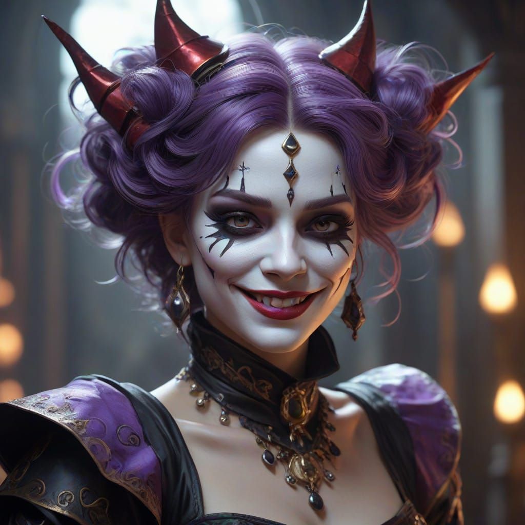 Creepy Jester Juggles Cleavers in Dark, Gothic Style