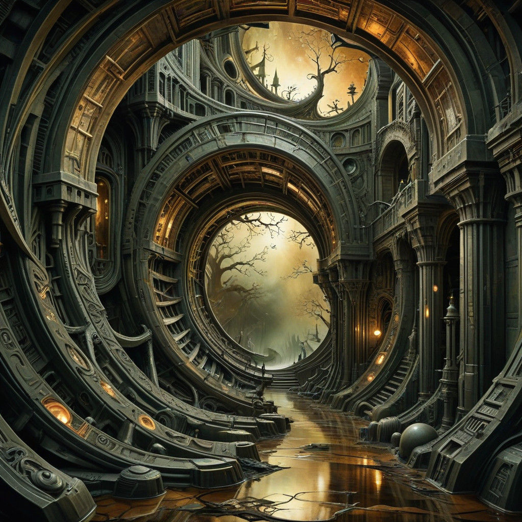 Cosmic Tunnel Surrealism Masterpiece