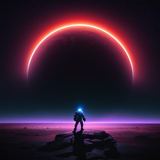 Astronaut on Alien Planet: Cinematic Sci-Fi Concept Art