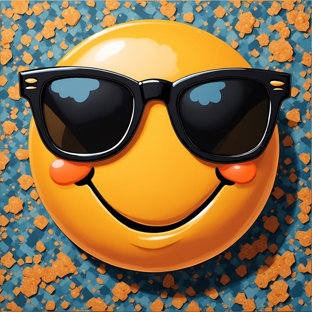 Smiling Face Wears Retro Sunglasses in Sophisticated Style