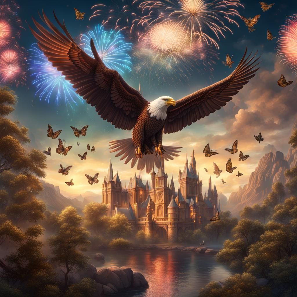 Eagles Soar Amidst a Whirlwind of Fireworks and Colorful But...