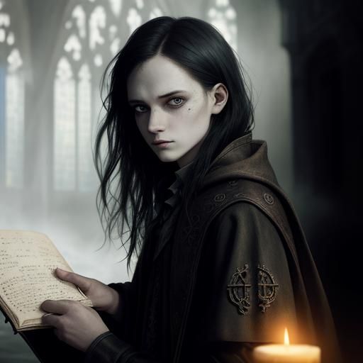 Dark Fantasy Portrait of Mysterious Tom Riddle Diary
