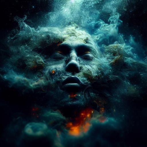 Glowing Hyper-Detailed God Portrait in Epic Scale