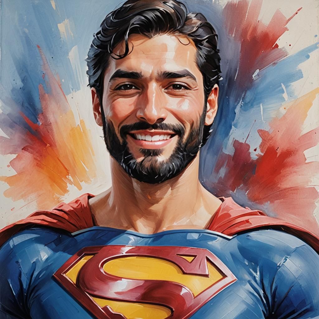 Impressionist Oil Painting Portrait of the Divine Arab Super...