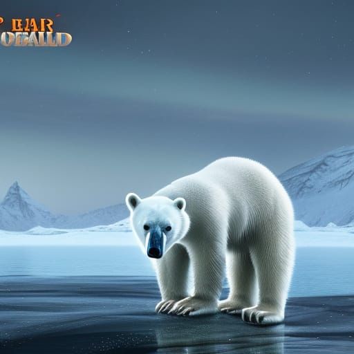 Polar Bear in Arctic: Detailed Matte Painting