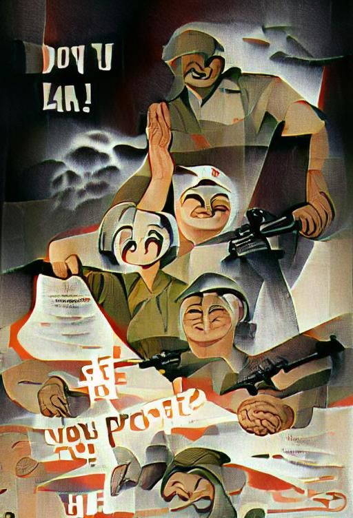 Vintage Style Anti-War Propaganda Poster
