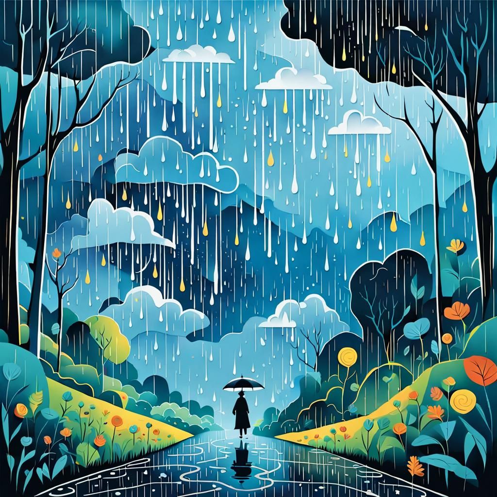 Ethereal Surreal Landscape in Delicate Lines