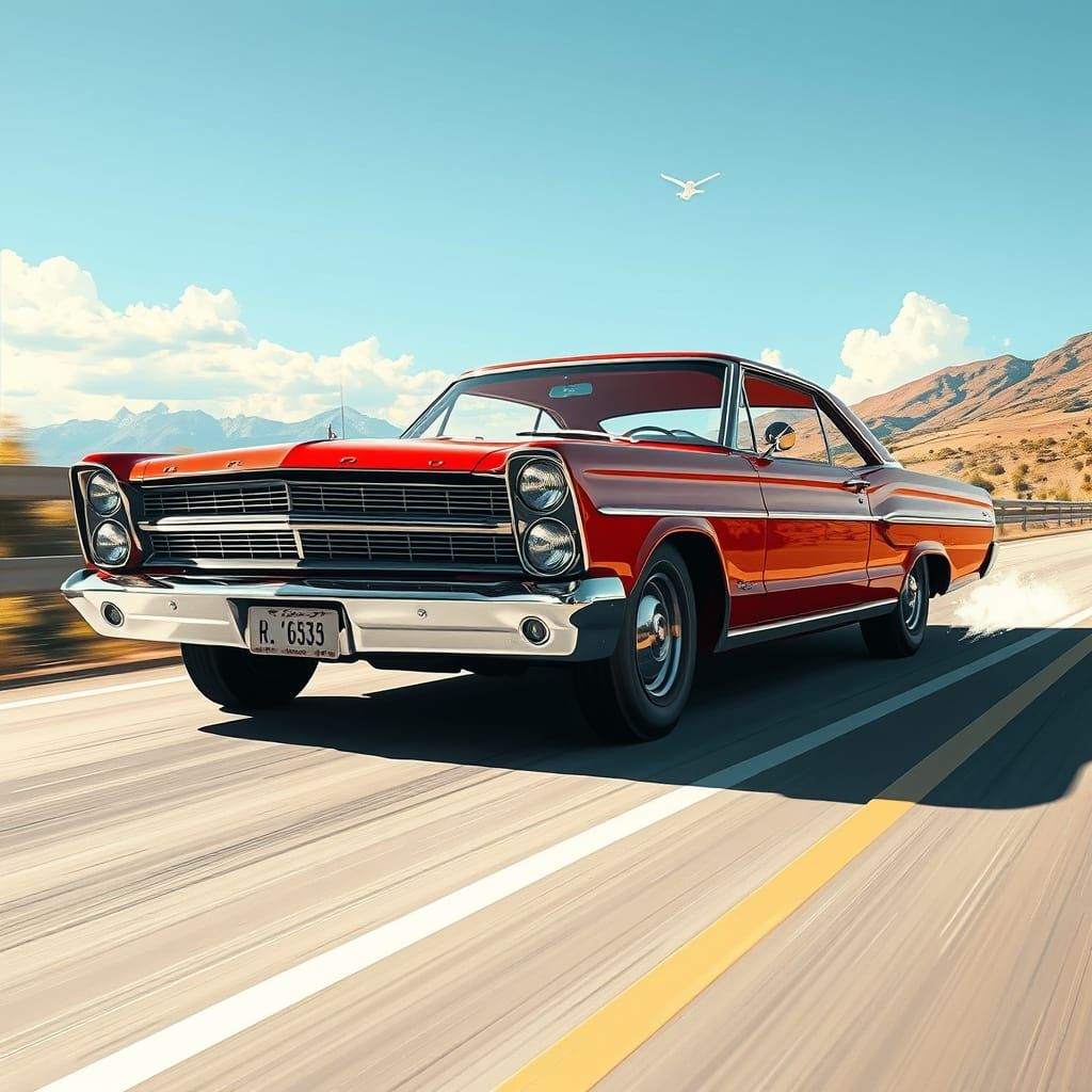 1966 Ford Galaxie 500 in Retro-Futuristic Style