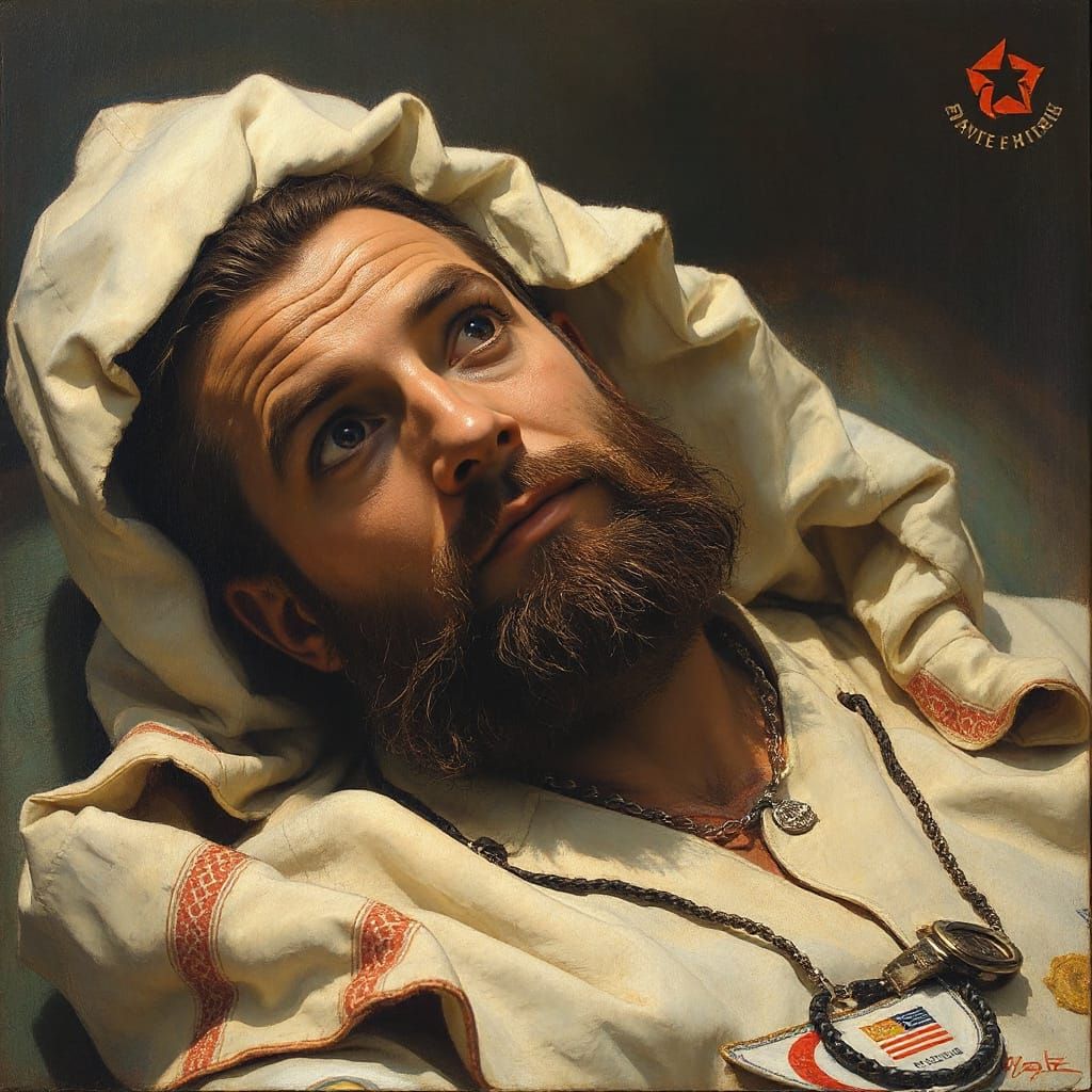 Abstract Oil Painting with Bold Textures