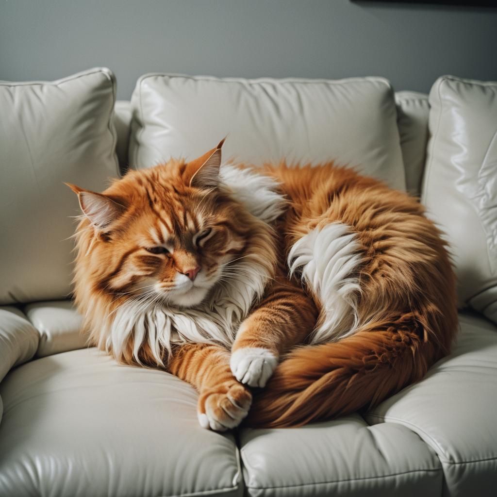 Elegant Orange Feline Repose in Cinematic Stillness