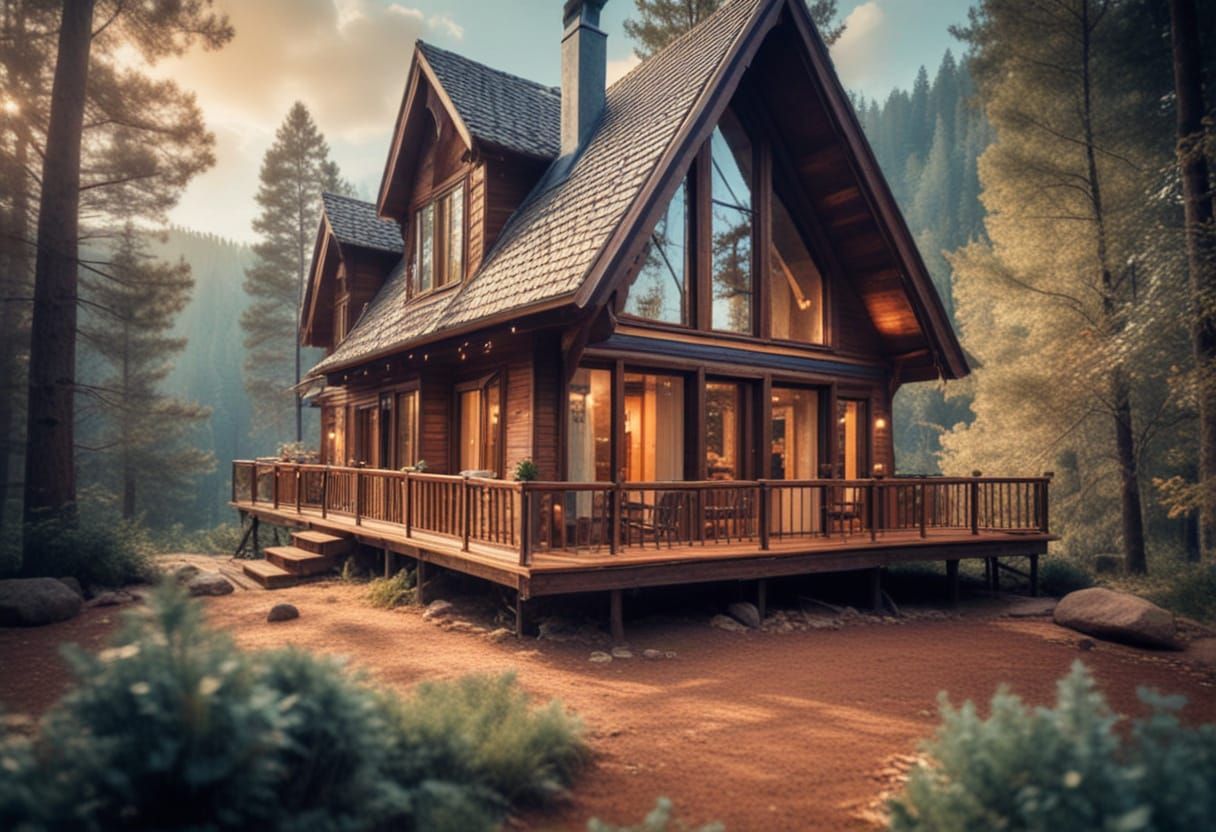 Modern A-Frame House Basks in Warm Afternoon Sunlight