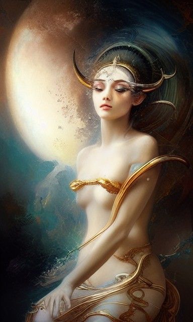 Goddess of Jupiter in Copper Silk with Hyper-Realistic Detai...