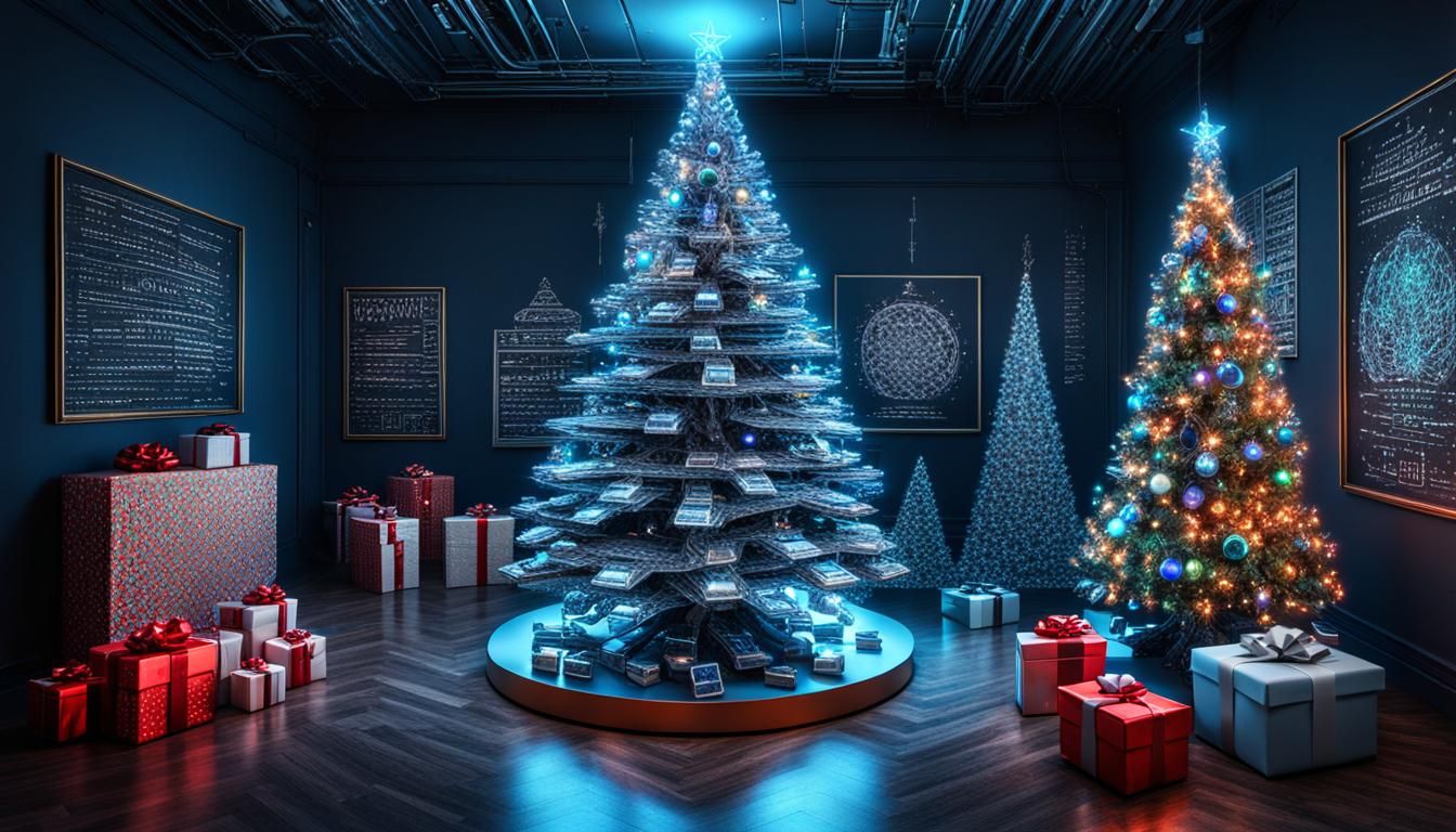 Bizarre Holographic Christmas Scene in a Dark Quantum Room