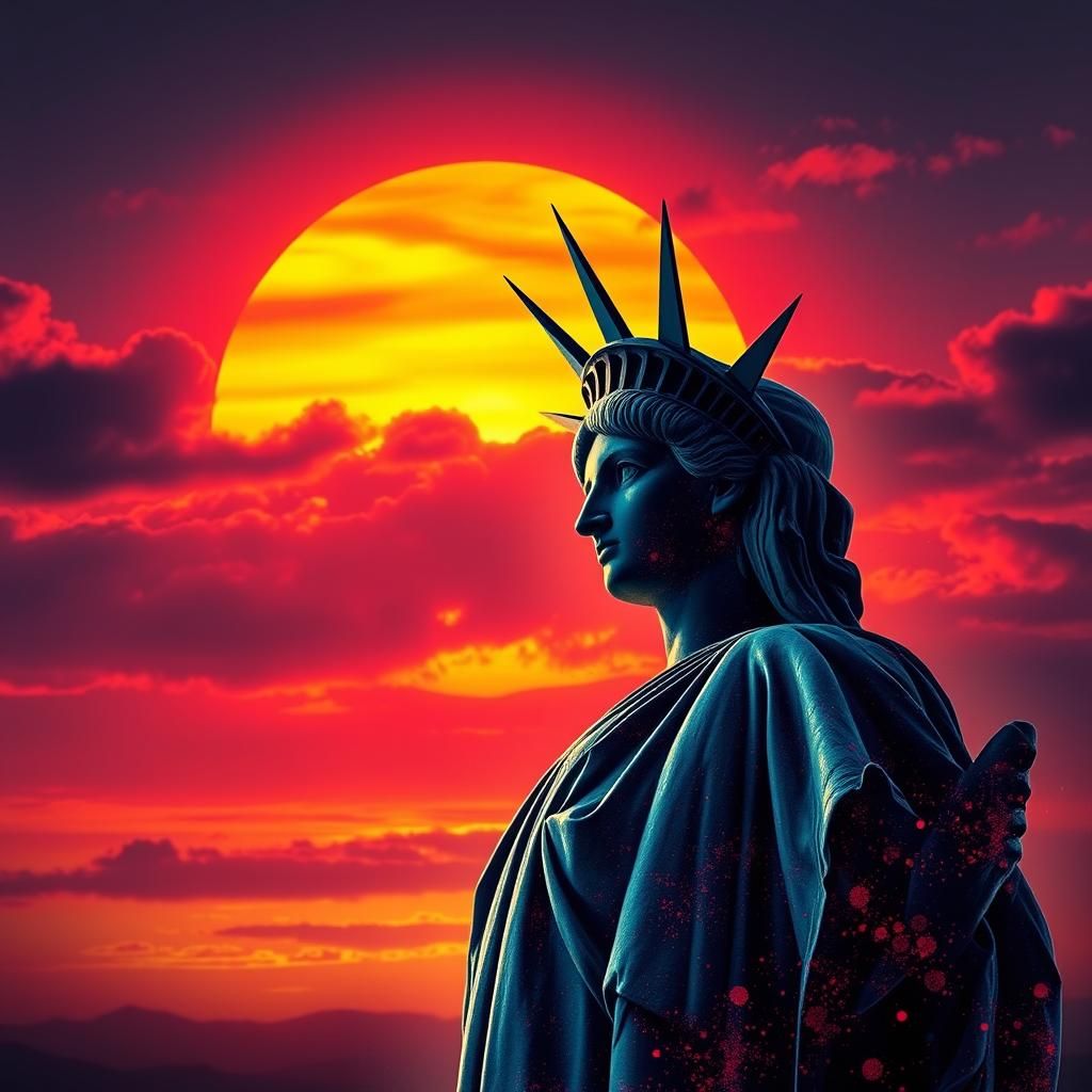 Statue of Liberty in Sunset Glory