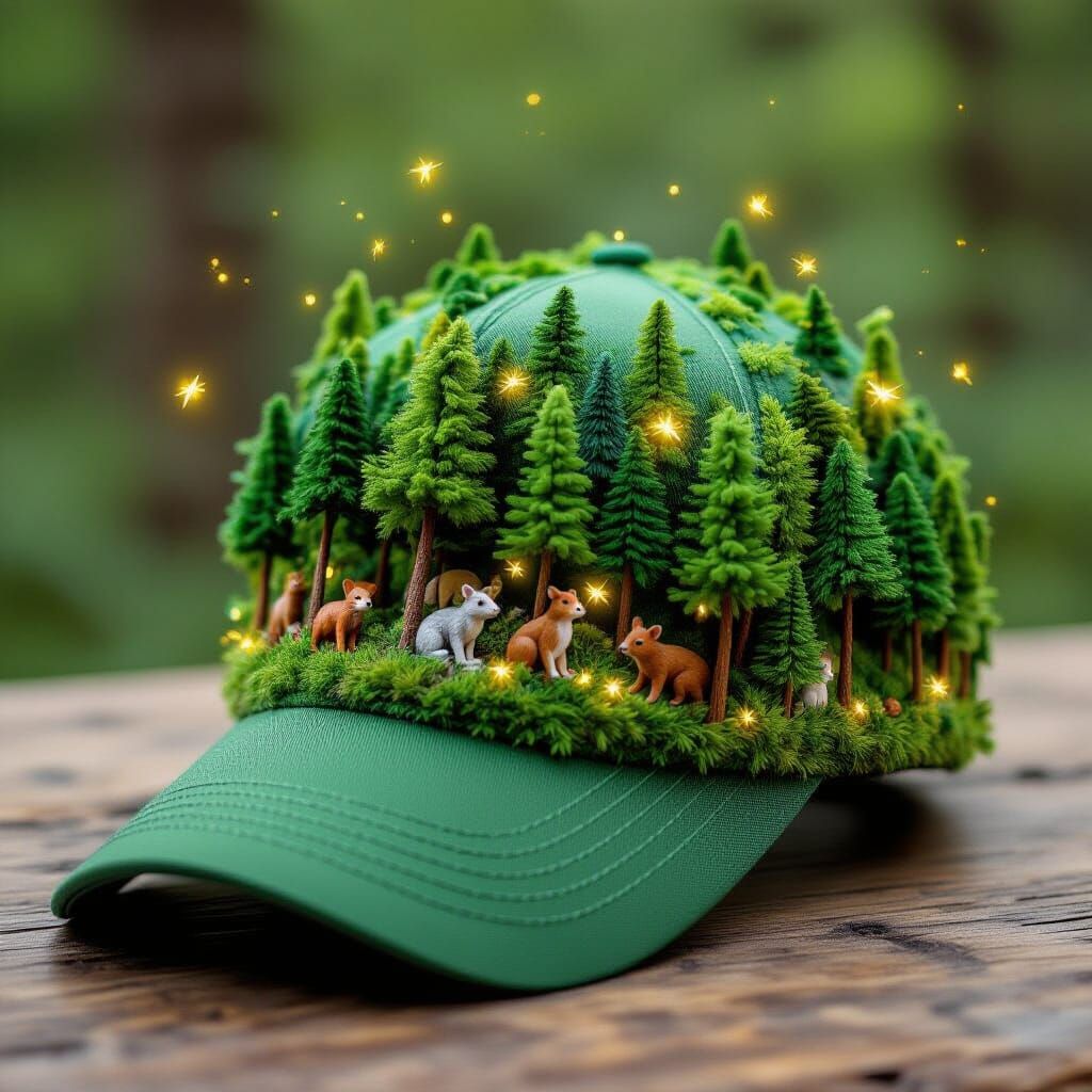 Enchanting Forest Canopy Hat with Miniature Ecosystem