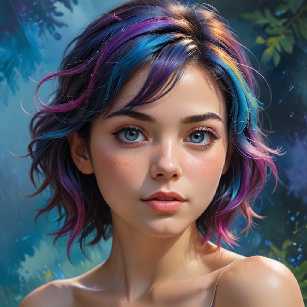 Stylized Portrait in Vibrant Colors