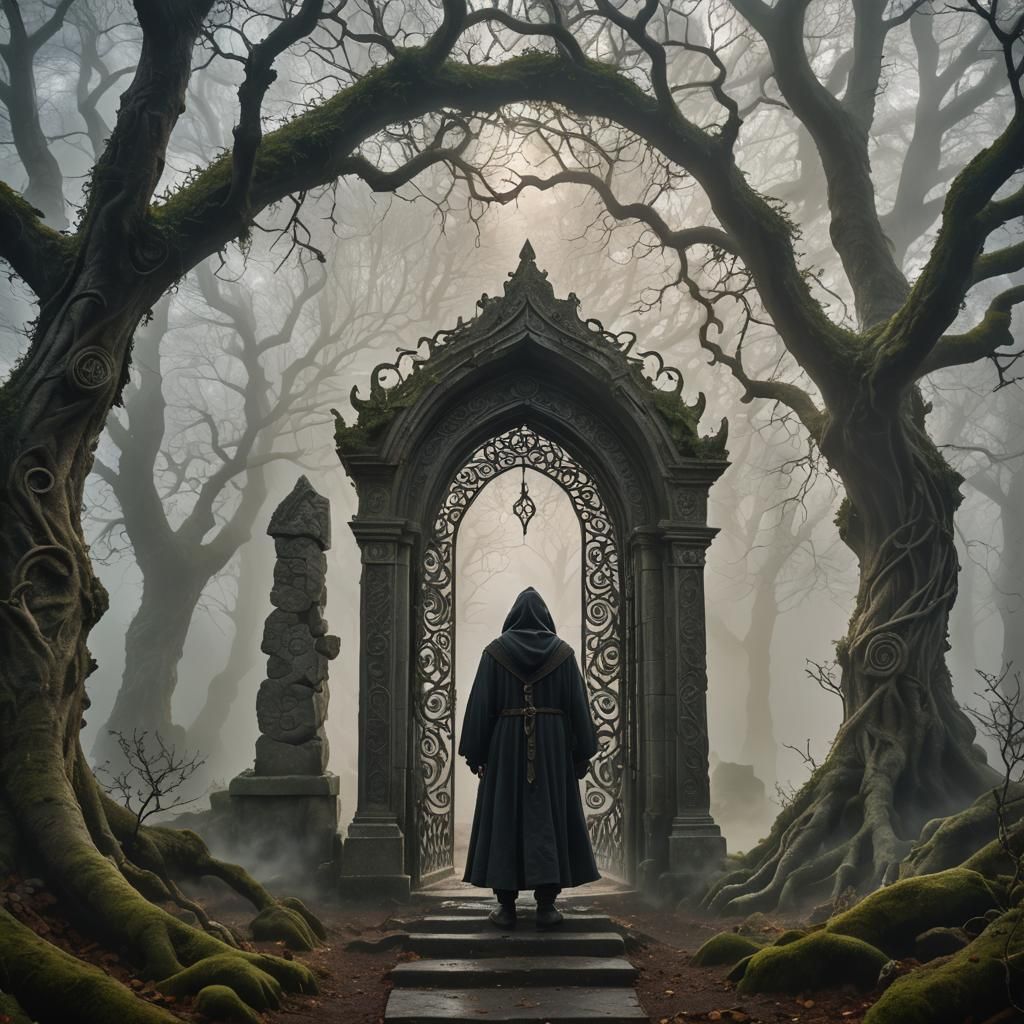 Ancient Gatekeeper in Mystical Realm