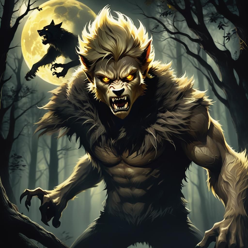 Moonlit Transformation in Dark Fantasy