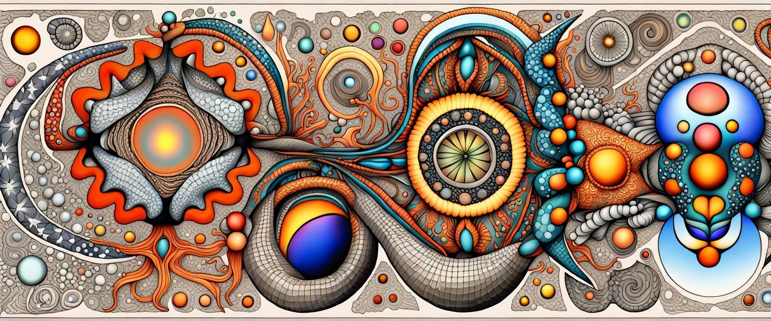 Quantum Zentangle: Fractal Geometry in 5D Shading