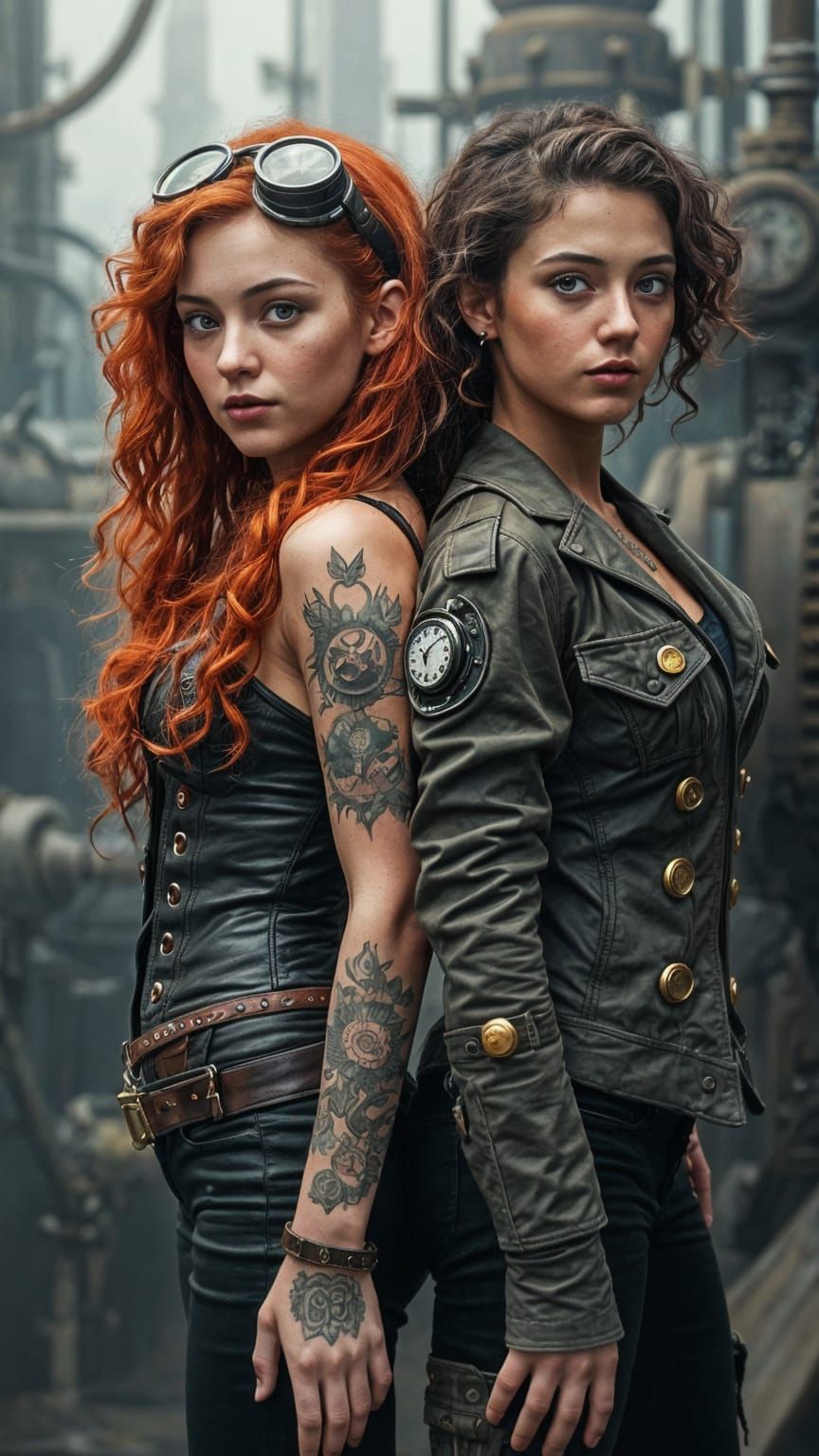 Steampunk Sirens: Two Curvy Ladies in Sci-Fi Gear