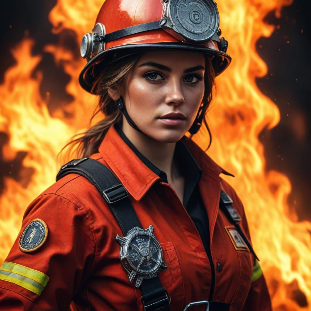 Sexy Firewoman in Blazing Inferno