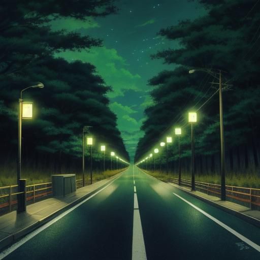 Surreal Anime Key Visual Depicts Mysterious Twilight Road