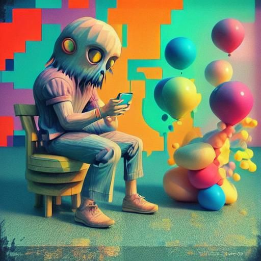 Low-Poly Figure in Minimalist 3D Style