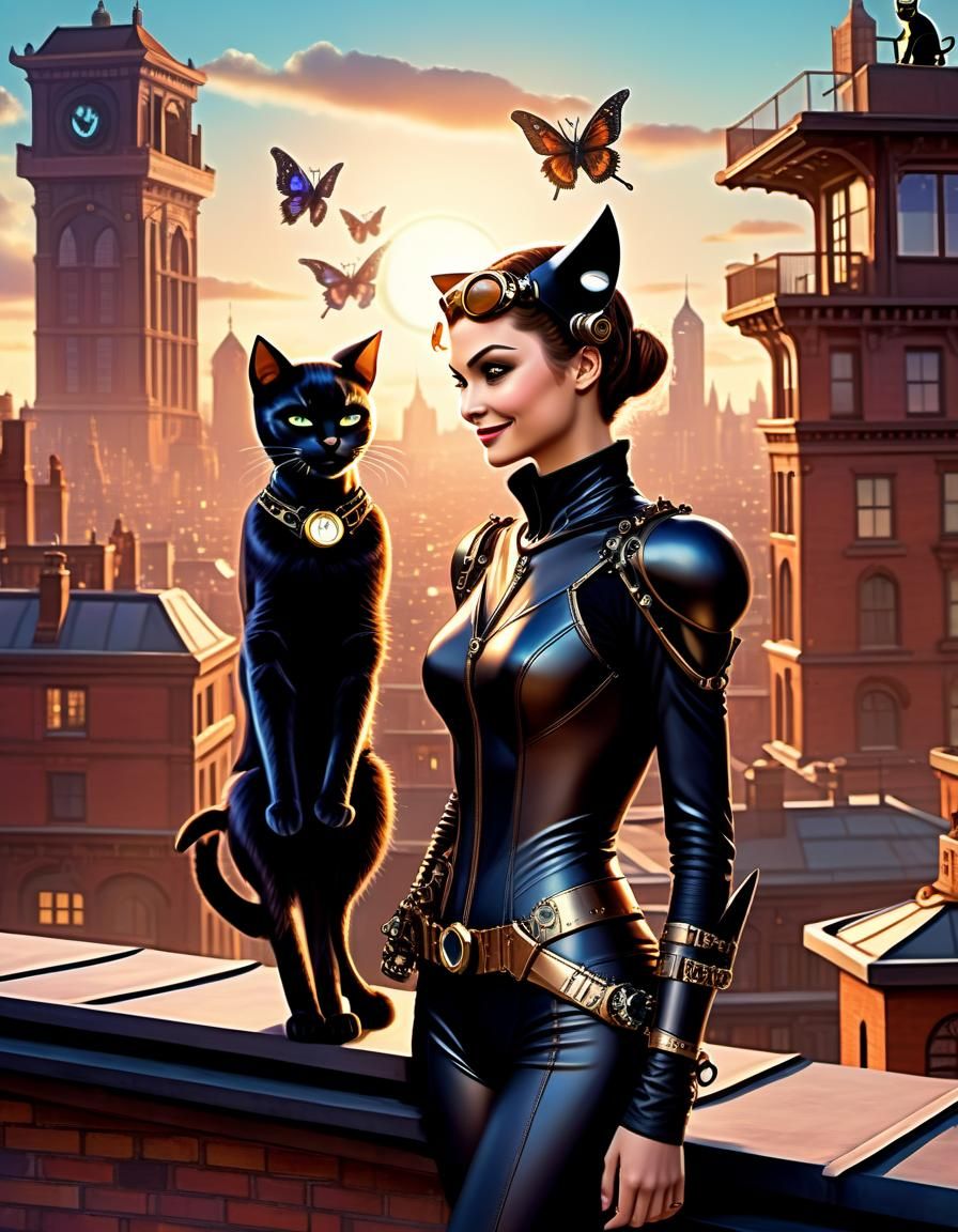 catwoman and cat