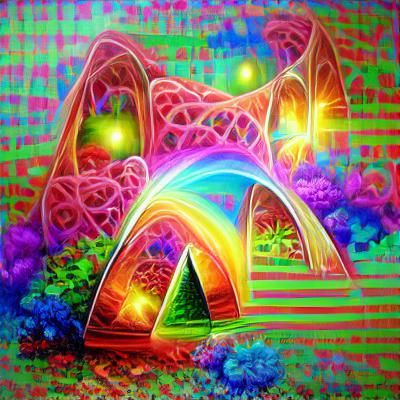 Psychedelic Neon Fractal Infinity Rainbow