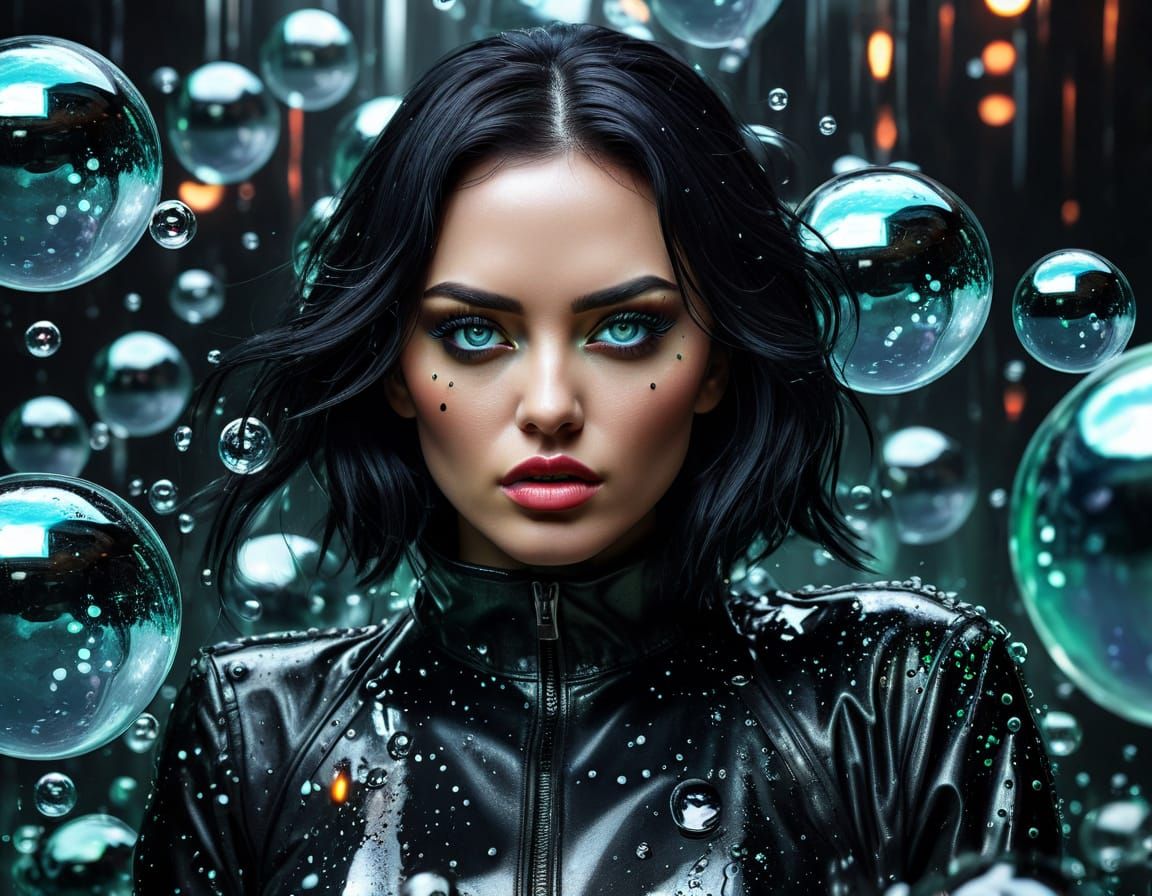 Cyberpunk Goddess in Neon-Lit Futurism