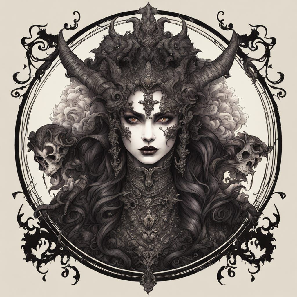 Baroque Gothic Demoness of the Infernal Kingdom