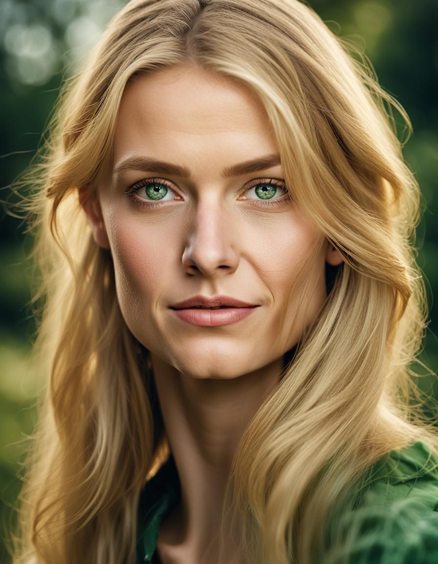 Beautiful Woman in Sunny Country Manor